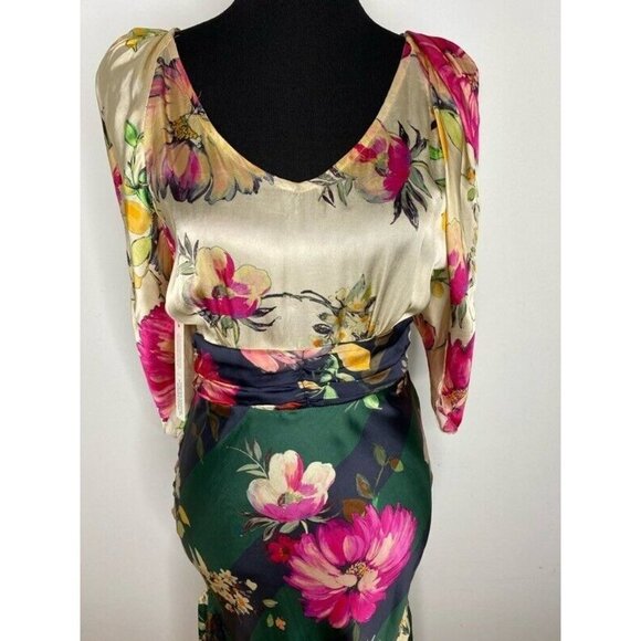 Love Sam Womens Sheath Dress Multicolor Floral V Neck Empire Waist XS New‎ - Picture 5 of 11